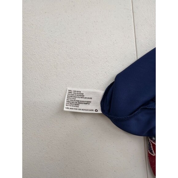 Xhiliration Navy Floral Print Lace-Trimmed Sleeveless Dress L Off Shoulder Boho - Picture 6 of 6